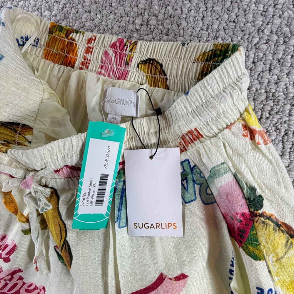 Sugarlips Zion paradise Halle shorts-Cream-Women Size XS - Picture 5 of 8